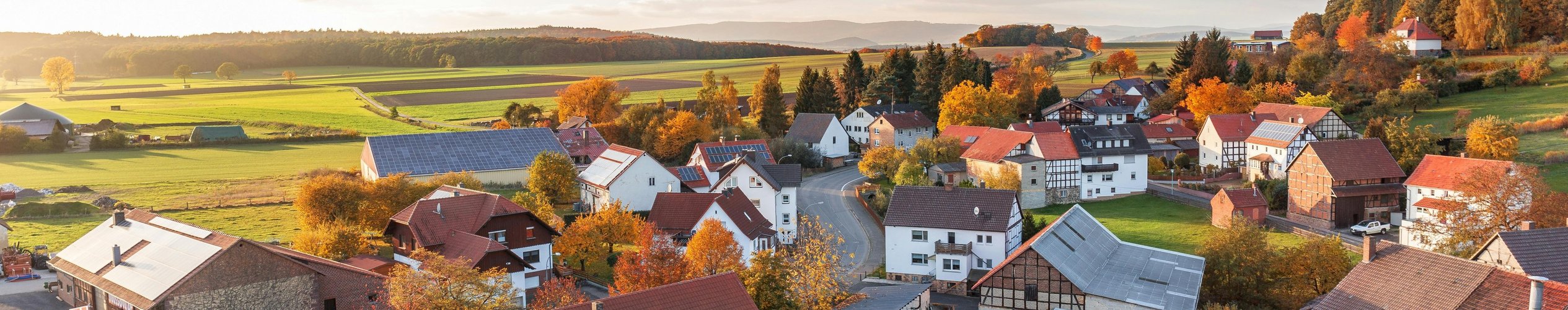 Beispielhafter Bildausschnitt einer Stadt für die ein Wärmeplan erstellt wird